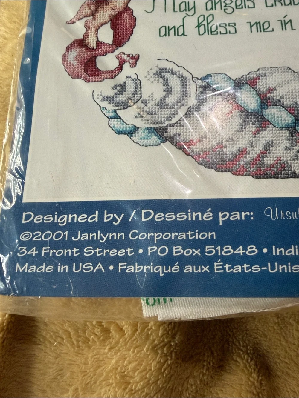 New Janlynn Morning Light Stamped Cross Stitch Wall Decor Kit- Bedtime Prayer